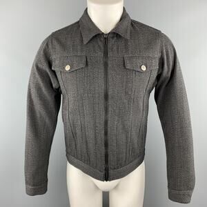 MARC JACOBS Size 36 Gray Glenplaid Yack Zip Trucker Jacket